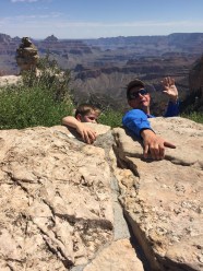 Our guide showing us how to take a picture like we were falling off a cliff