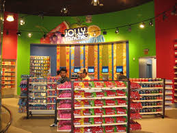 The Hershey Store in Vegas, with a freaking WALL of Jolly Ranchers