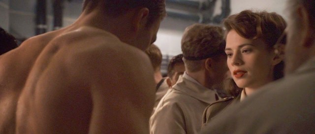 This is the way The-Prettiest-Girl-in-the-World looks at Captain America with his shirt off. The same way, I think, she looks at me.